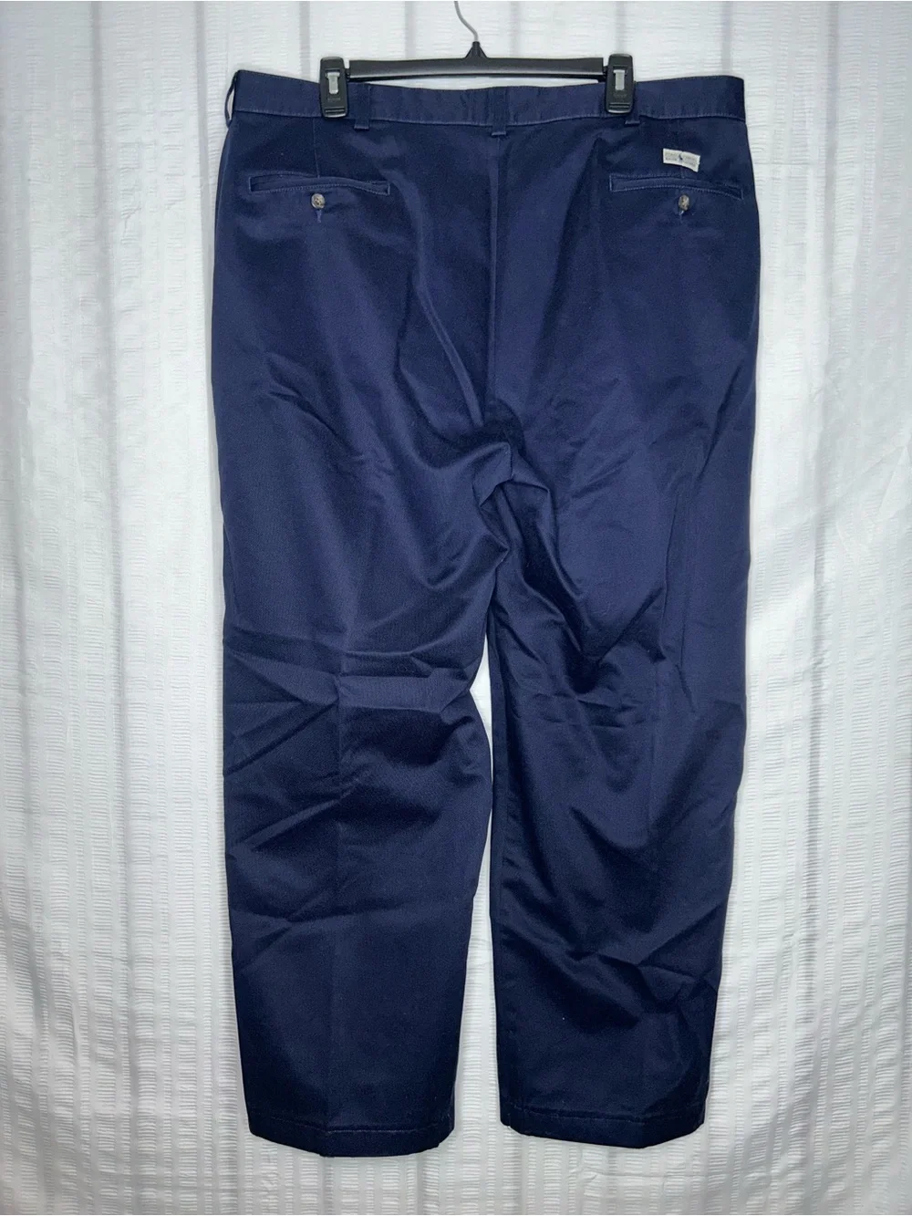 Vtg Y2K Polo Ralph Lauren Men's Andrew Pant Navy Chino Double Pleated Size 40x30